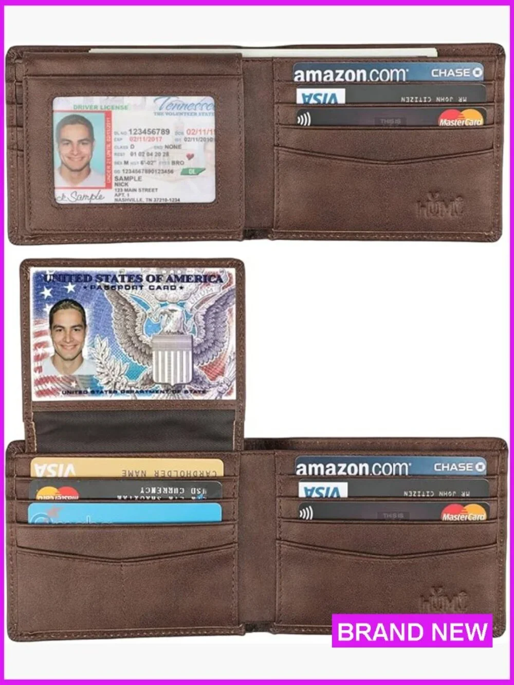 Genuine Leather RFID Blocking Bifold Wallet Classic Men's Accessory Stylish